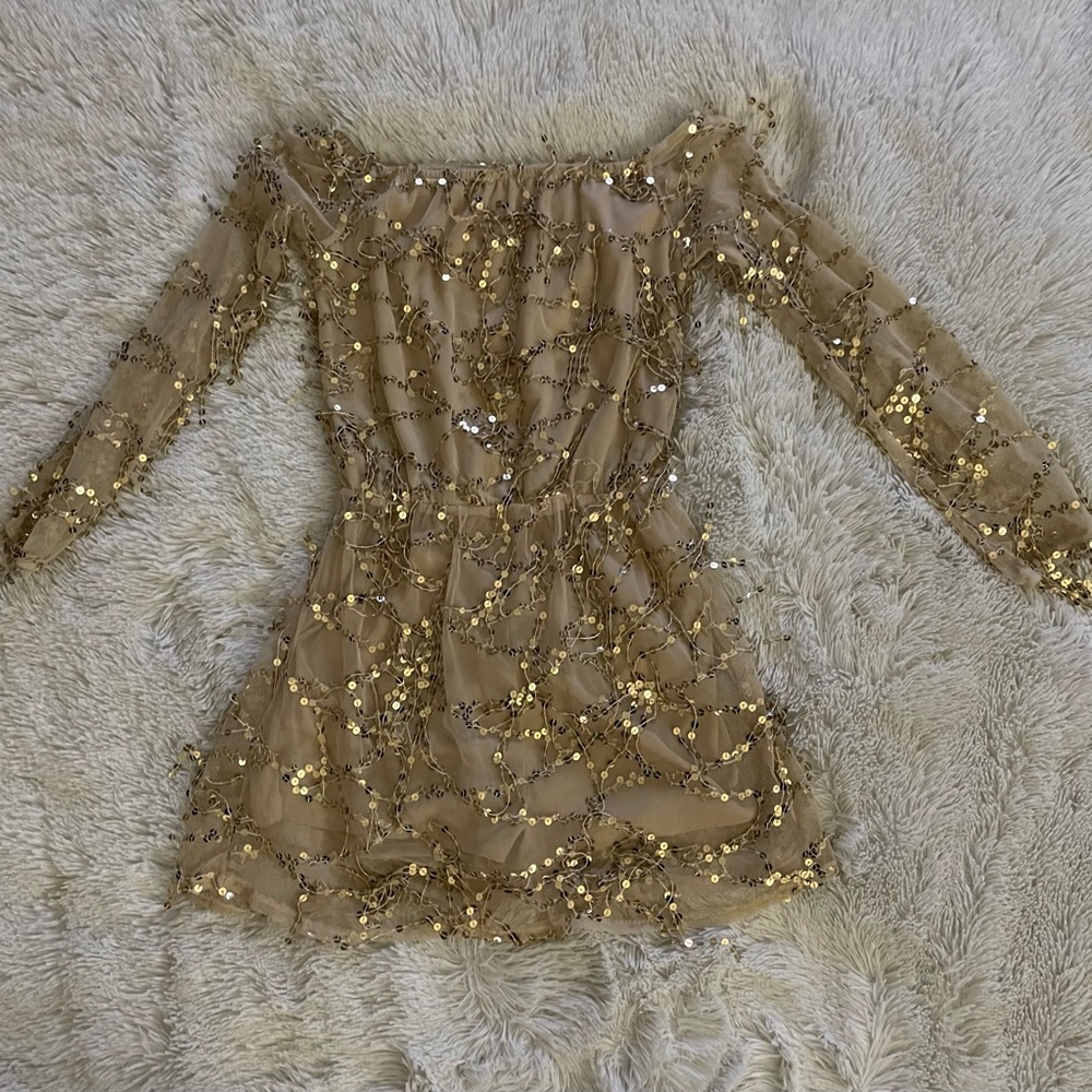 3 Piece Dress Bundle Size M/L Lemon Print Floral & Gold Sequin Romper Set
